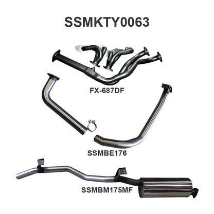 Manta Exhaust System - LandCruiser FZJ75/FZJ78 4.5L 1FZ Petrol Ute & Troop Carrier - SSMKTY0063