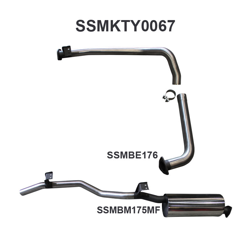 Manta Exhaust System - LandCruiser HZJ75/HZJ78 4.2L 1HZ Diesel Ute & Troop Carrier - SSMKTY0067