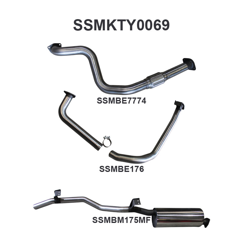 Manta Exhaust System - LandCruiser HZJ75/HZJ78 4.2L 1HZ Diesel Ute & Troop Carrier - SSMKTY0069