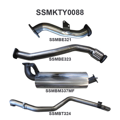 Manta Exhaust System - LandCruiser HZJ105 4.2L 1HZ Diesel Wagon - Aftermarket Turbo