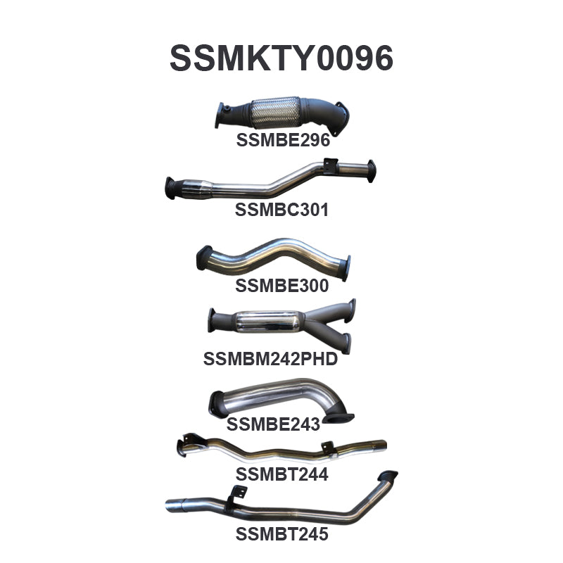 Manta Exhaust System - LandCruiser VDJ79 Dual Cab 4.5L V8 2012-2016 - SSMKTY0096