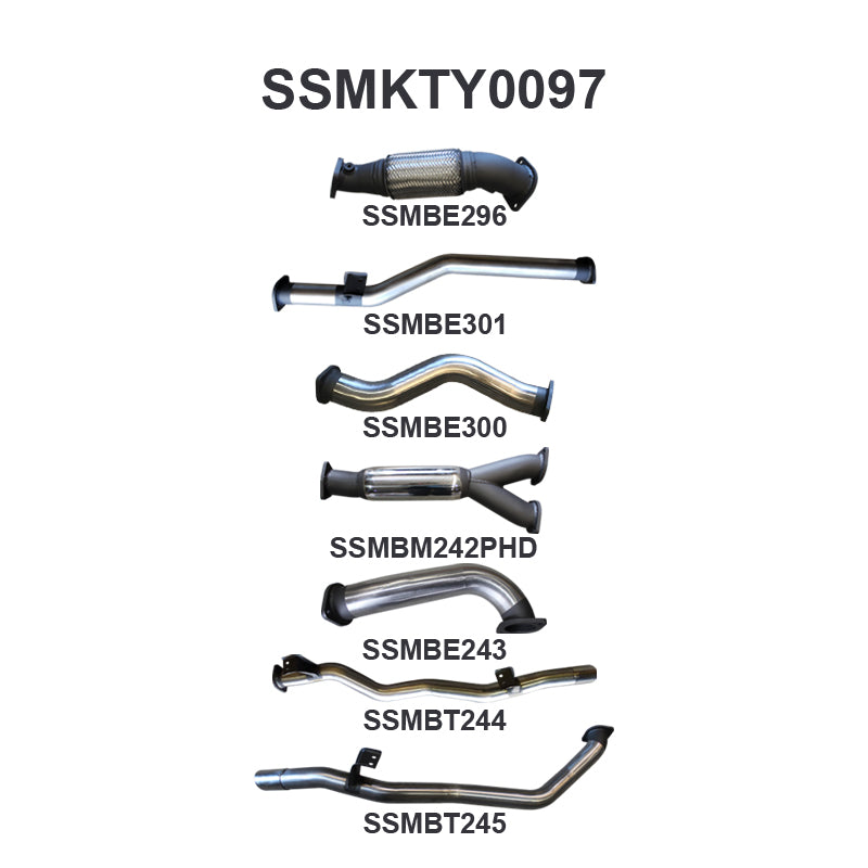 Manta Exhaust System - LandCruiser VDJ79 Dual Cab 4.5L V8 2012-2016 - SSMKTY0097