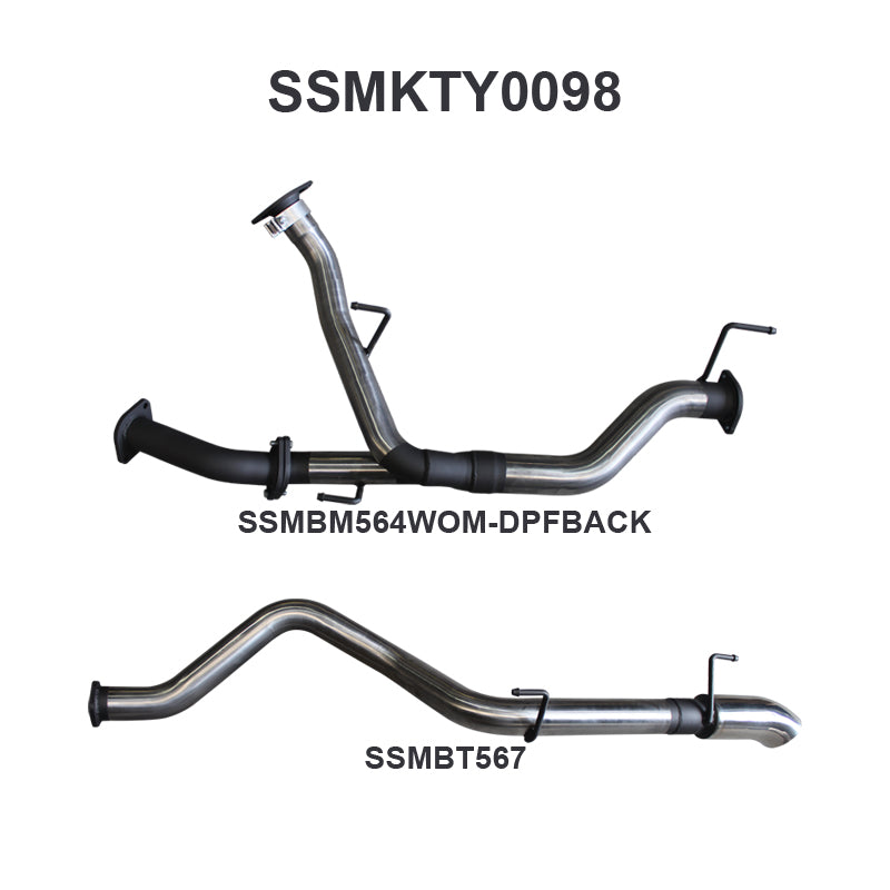 Manta Exhaust System - LandCruiser VDJ200 4.5L V8 Twin Turbo Diesel Wagon (with DPF) Oct 2015-2021