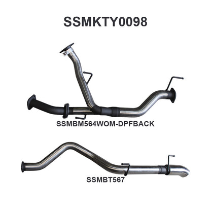 Manta Exhaust System - LandCruiser VDJ200 4.5L V8 Twin Turbo Diesel Wagon (with DPF) Oct 2015-2021