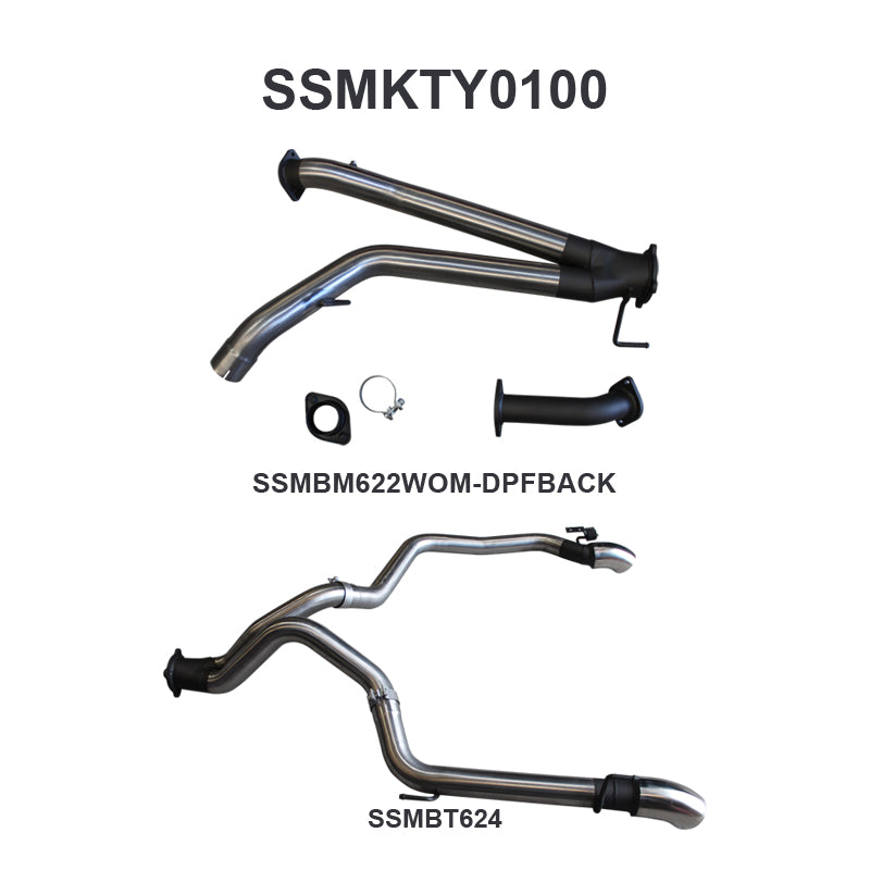 Manta Exhaust System - LandCruiser VDJ200 4.5L V8 Twin Turbo Diesel Wagon (with DPF) Oct 2015-2021