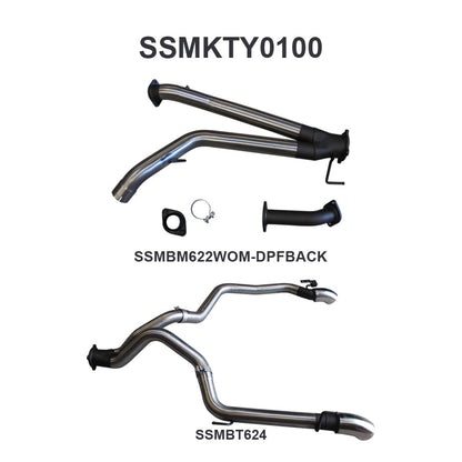 Manta Exhaust System - LandCruiser VDJ200 4.5L V8 Twin Turbo Diesel Wagon (with DPF) Oct 2015-2021