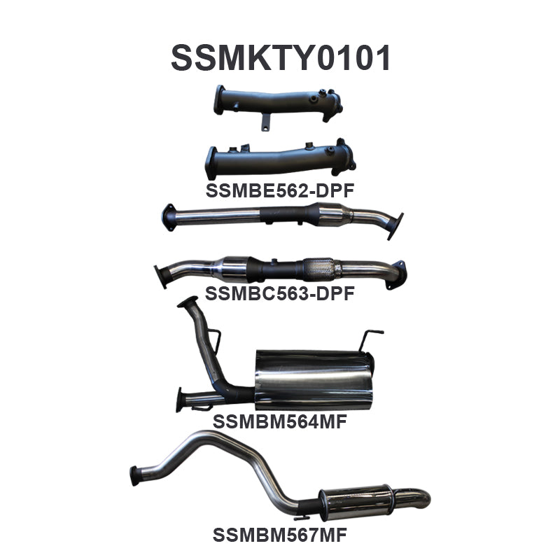 Manta Exhaust System - LandCruiser VDJ200 4.5L V8 Twin Turbo Diesel Wagon (with DPF) Oct 2015-2021