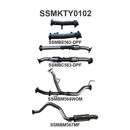 Manta Exhaust System - LandCruiser VDJ200 4.5L V8 Twin Turbo Diesel Wagon (with DPF) Oct 2015-2021