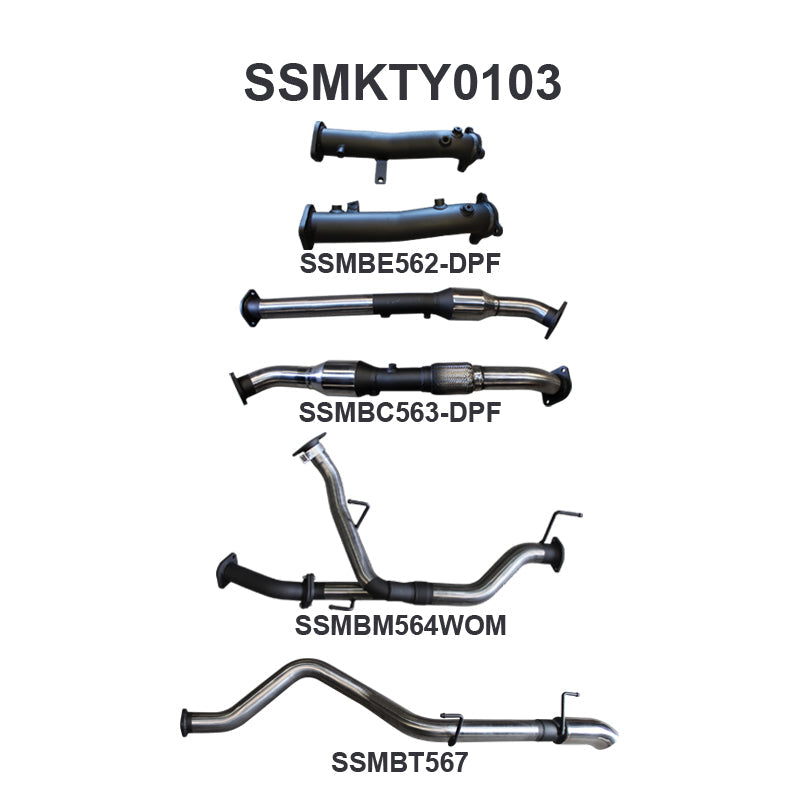 Manta Exhaust System - LandCruiser VDJ200 4.5L V8 Twin Turbo Diesel Wagon (with DPF) Oct 2015-2021