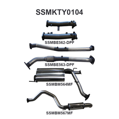 Manta Exhaust System - LandCruiser VDJ200 4.5L V8 Twin Turbo Diesel Wagon (with DPF) Oct 2015-2021