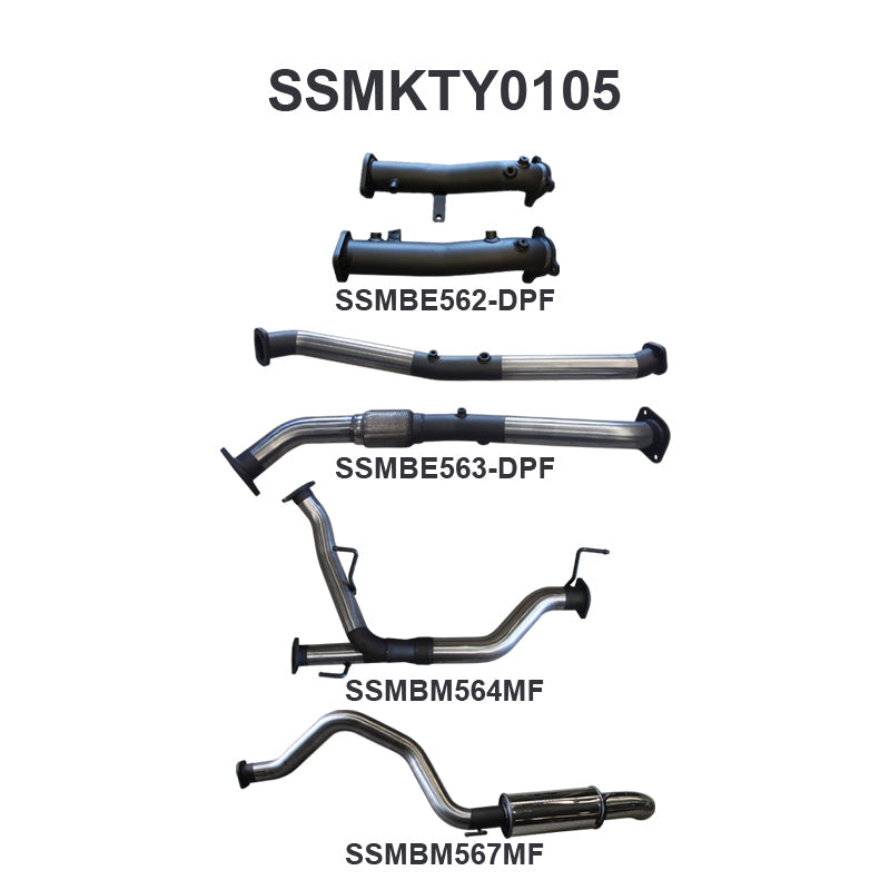 Manta Exhaust System - LandCruiser VDJ200 4.5L V8 Twin Turbo Diesel Wagon (with DPF) Oct 2015-2021