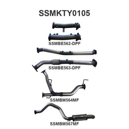 Manta Exhaust System - LandCruiser VDJ200 4.5L V8 Twin Turbo Diesel Wagon (with DPF) Oct 2015-2021