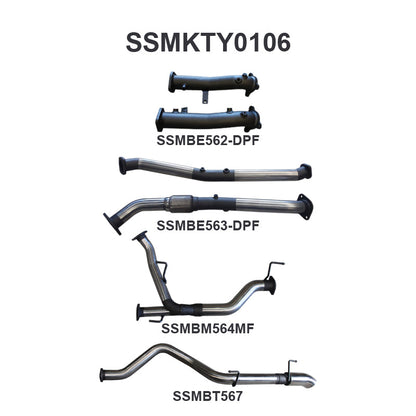 Manta Exhaust System - LandCruiser VDJ200 4.5L V8 Twin Turbo Diesel Wagon (with DPF) Oct 2015-2021