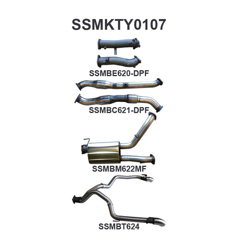 Manta Exhaust System - LandCruiser VDJ200 4.5L V8 Twin Turbo Diesel Wagon (with DPF) Oct 2015-2021