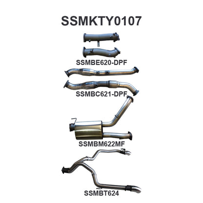 Manta Exhaust System - LandCruiser VDJ200 4.5L V8 Twin Turbo Diesel Wagon (with DPF) Oct 2015-2021