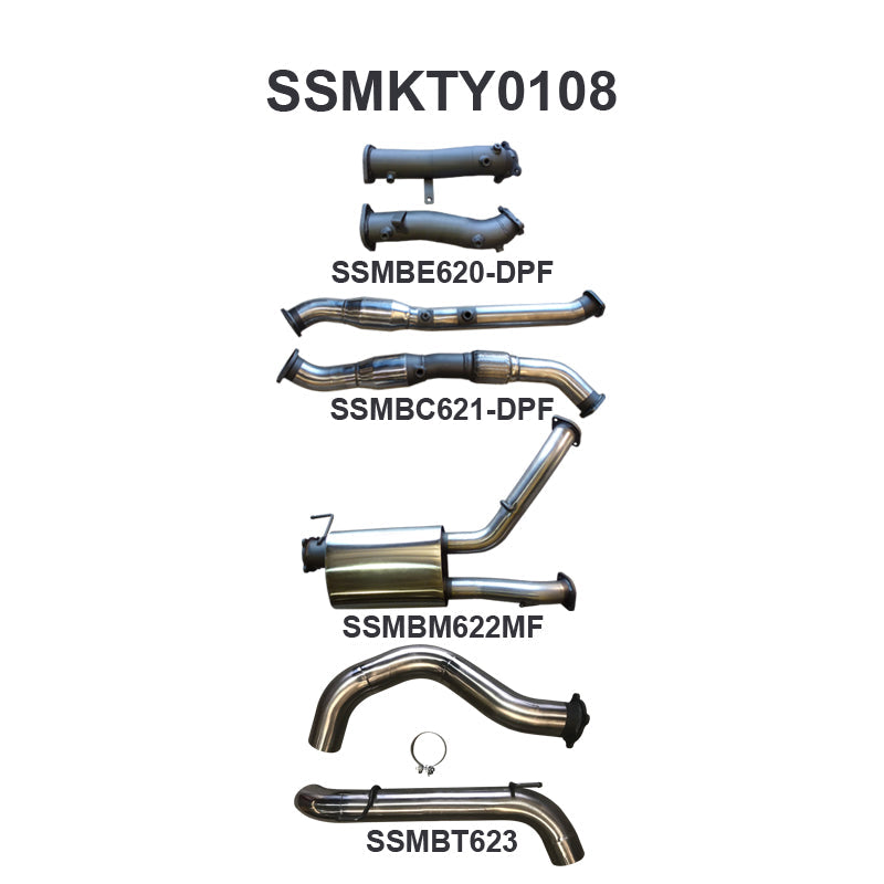 Manta Exhaust System - LandCruiser VDJ200 4.5L V8 Twin Turbo Diesel Wagon (with DPF) Oct 2015-2021