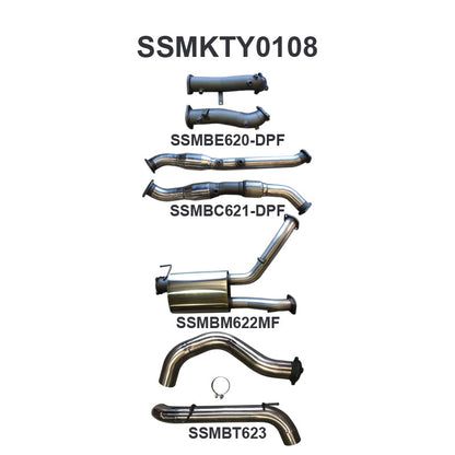 Manta Exhaust System - LandCruiser VDJ200 4.5L V8 Twin Turbo Diesel Wagon (with DPF) Oct 2015-2021