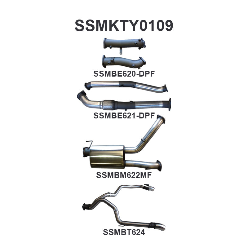 Manta Exhaust System - LandCruiser VDJ200 4.5L V8 Twin Turbo Diesel Wagon (with DPF) Oct 2015-2021