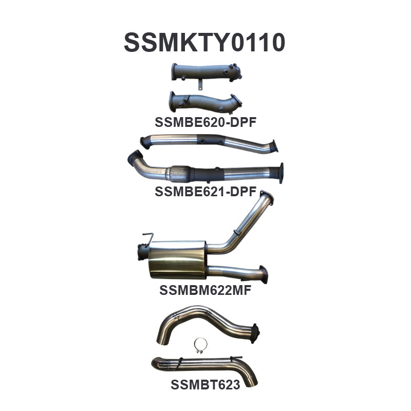 Manta Exhaust System - LandCruiser VDJ200 4.5L V8 Twin Turbo Diesel Wagon (with DPF) Oct 2015-2021