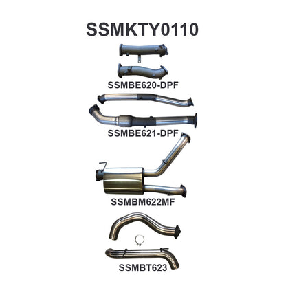 Manta Exhaust System - LandCruiser VDJ200 4.5L V8 Twin Turbo Diesel Wagon (with DPF) Oct 2015-2021