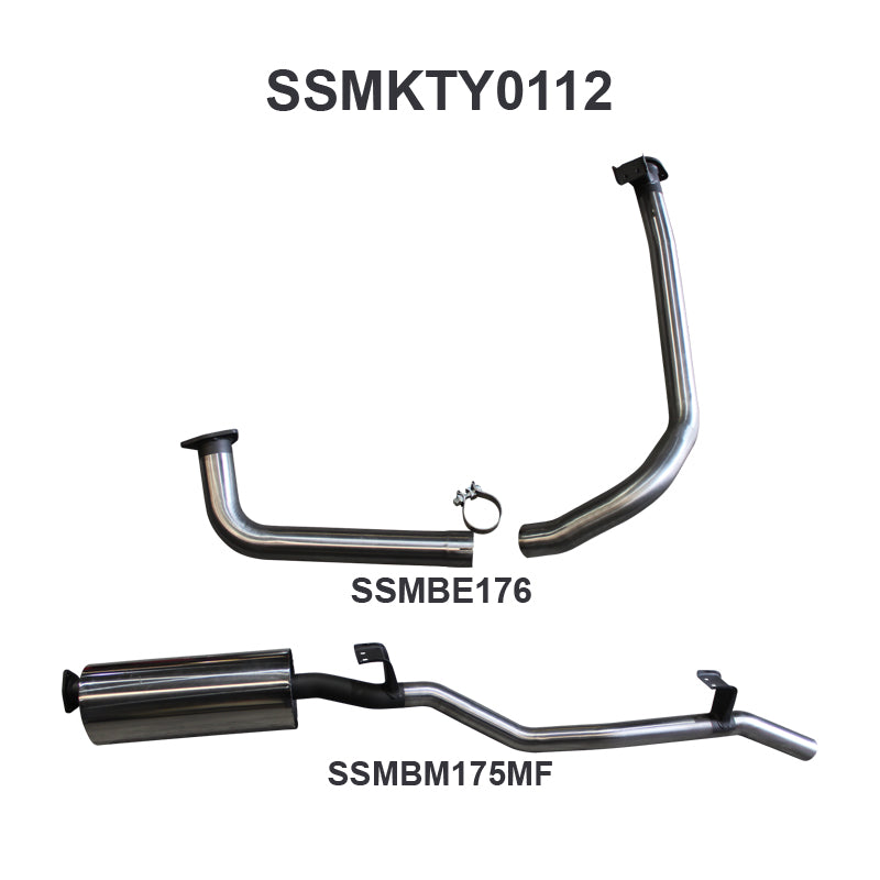 Manta Exhaust System - LandCruiser FZJ75/FZJ78 4.5L 1FZ Petrol Ute & Troop Carrier - SSMKTY0112