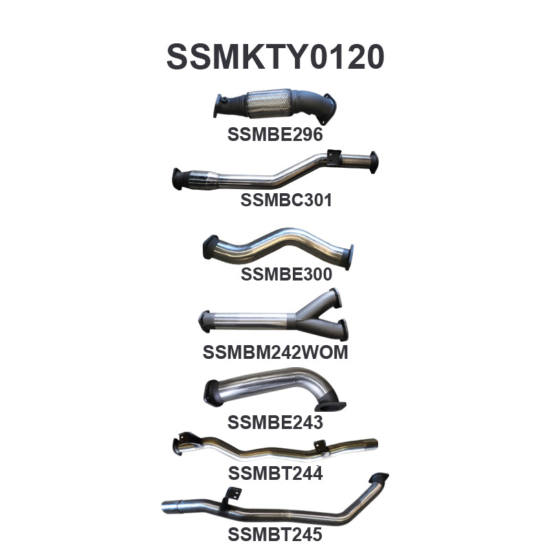Manta Exhaust System - LandCruiser VDJ79 Dual Cab 4.5L V8 2012-2016 - SSMKTY0120