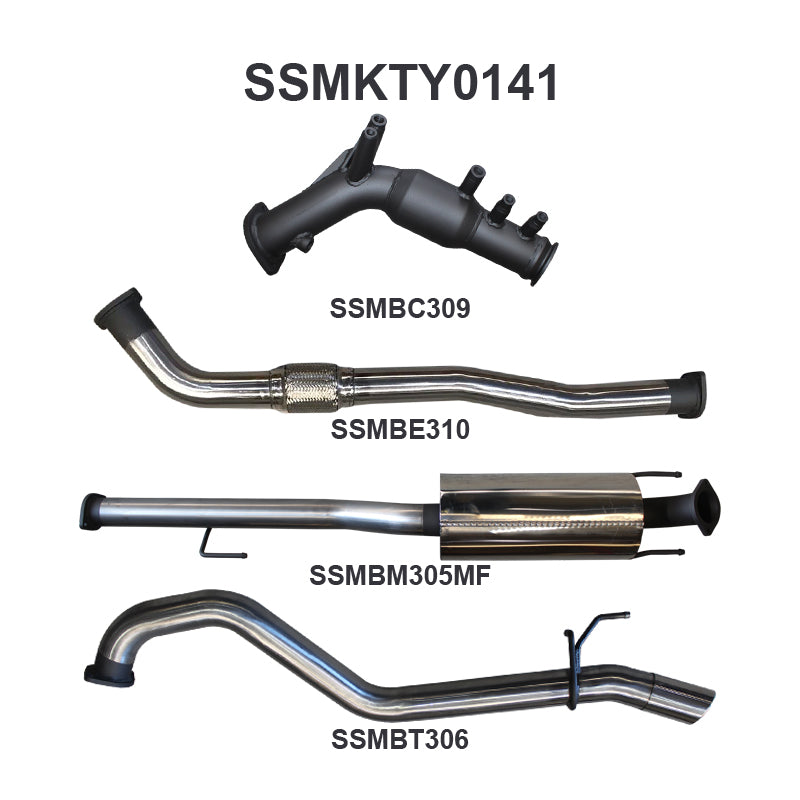 Manta Exhaust System - Hilux GUN126R / GUN125R N80 2.8L & 2.4L Turbo Diesel D4D (with DPF) 2015-On