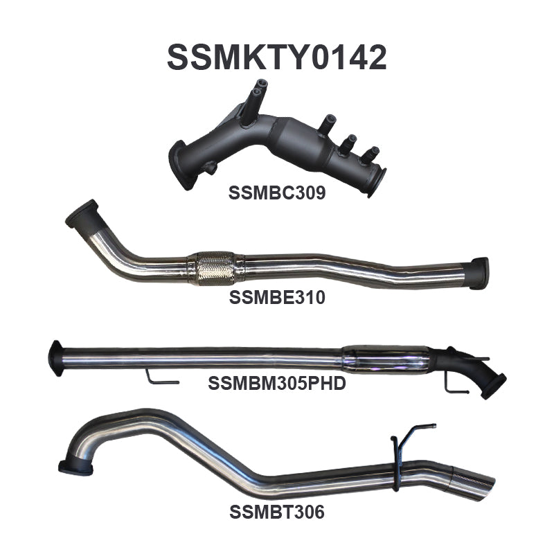 Manta Exhaust System - Hilux GUN126R / GUN125R N80 2.8L & 2.4L Turbo Diesel D4D (with DPF) 2015-On