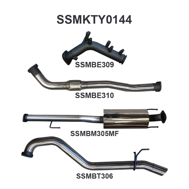 Manta Exhaust System - Hilux GUN126R / GUN125R N80 2.8L & 2.4L Turbo Diesel D4D (with DPF) 2015-On