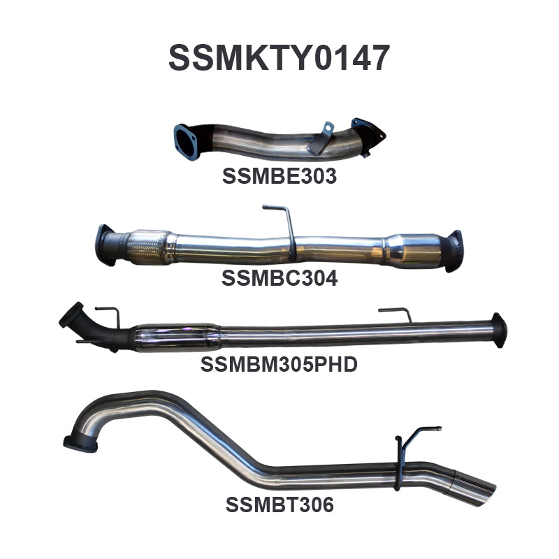 Manta Exhaust System - Hilux KUN26R / KUN16R 3.0L Turbo Diesel D4D 2005-2015