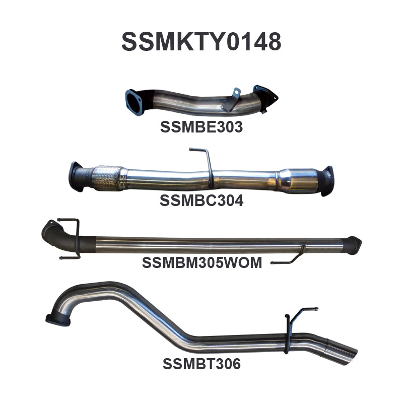 Manta Exhaust System - Hilux KUN26R / KUN16R 3.0L Turbo Diesel D4D 2005-2015