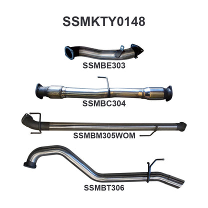Manta Exhaust System - Hilux KUN26R / KUN16R 3.0L Turbo Diesel D4D 2005-2015