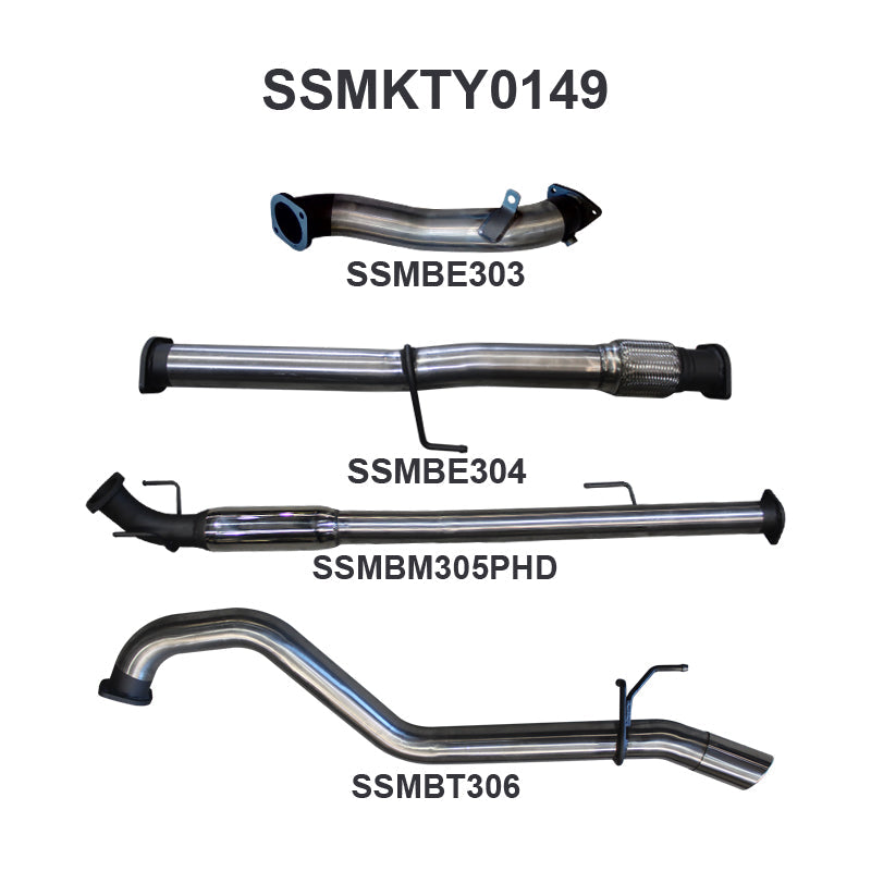 Manta Exhaust System - Hilux KUN26R / KUN16R 3.0L Turbo Diesel D4D 2005-2015