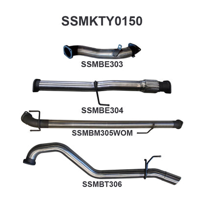 Manta Exhaust System - Hilux KUN26R / KUN16R 3.0L Turbo Diesel D4D 2005-2015