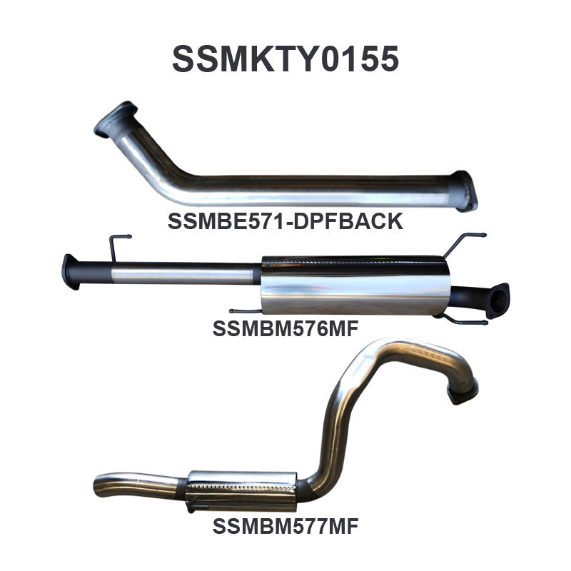 Manta Exhaust System - Prado GUN150R 2.8L Turbo Diesel (with DPF) Oct 2015-On
