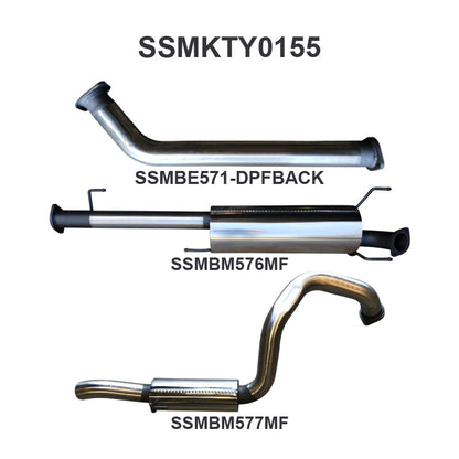 Manta Exhaust System - Prado GUN150R 2.8L Turbo Diesel (with DPF) Oct 2015-On