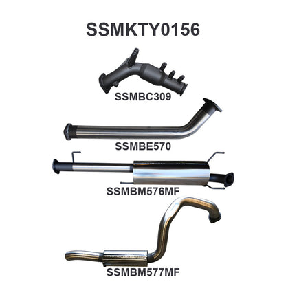 Manta Exhaust System - Prado GUN150R 2.8L Turbo Diesel (with DPF) Oct 2015-On