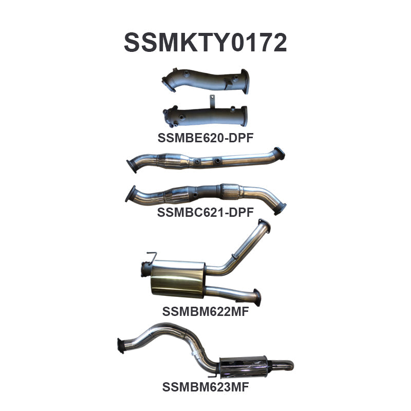 Manta Exhaust System - LandCruiser VDJ200 4.5L V8 Twin Turbo Diesel Wagon (with DPF) Oct 2015-2021