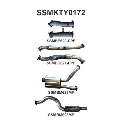 Manta Exhaust System - LandCruiser VDJ200 4.5L V8 Twin Turbo Diesel Wagon (with DPF) Oct 2015-2021