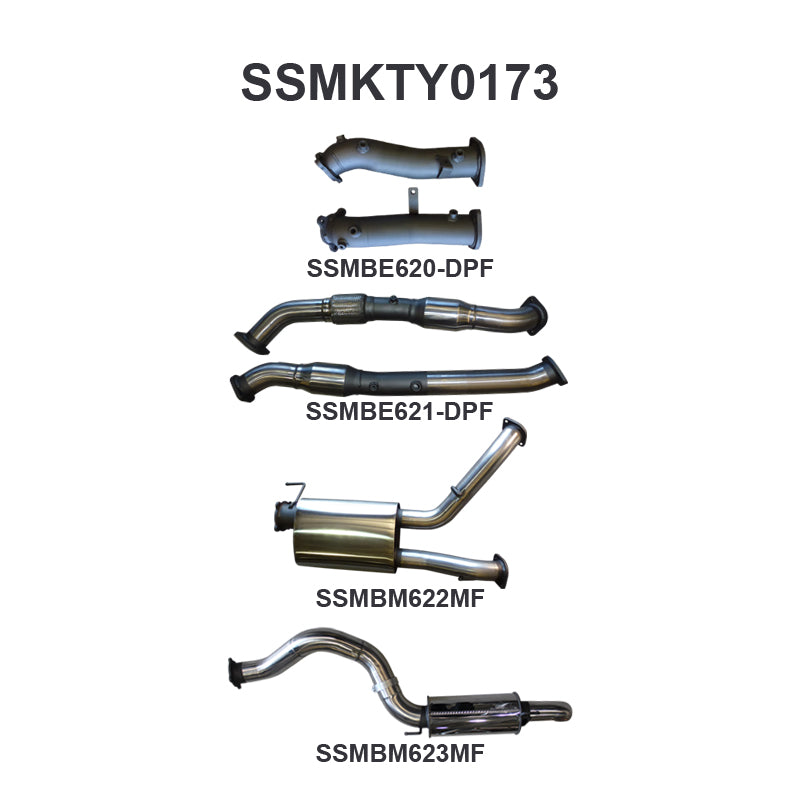 Manta Exhaust System - LandCruiser VDJ200 4.5L V8 Twin Turbo Diesel Wagon (with DPF) Oct 2015-2021