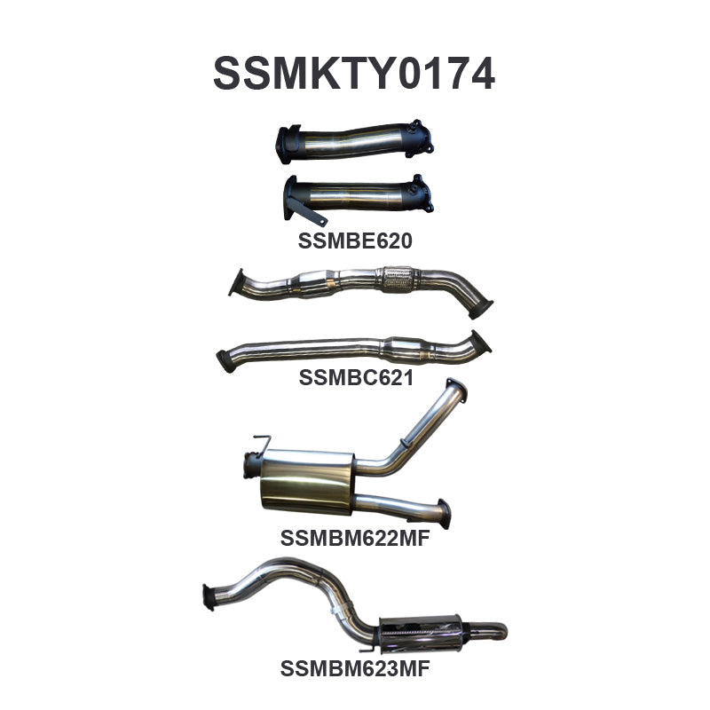 Manta Exhaust System - LandCruiser VDJ200 4.5L V8 Twin Turbo Diesel Wagon 2007-2015