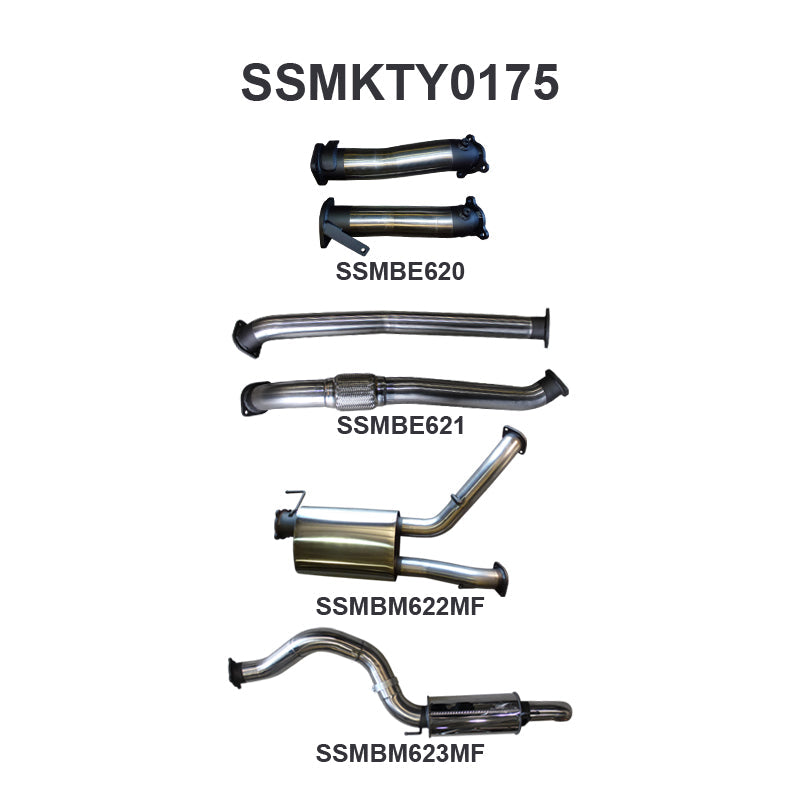 Manta Exhaust System - LandCruiser VDJ200 4.5L V8 Twin Turbo Diesel Wagon 2007-2015