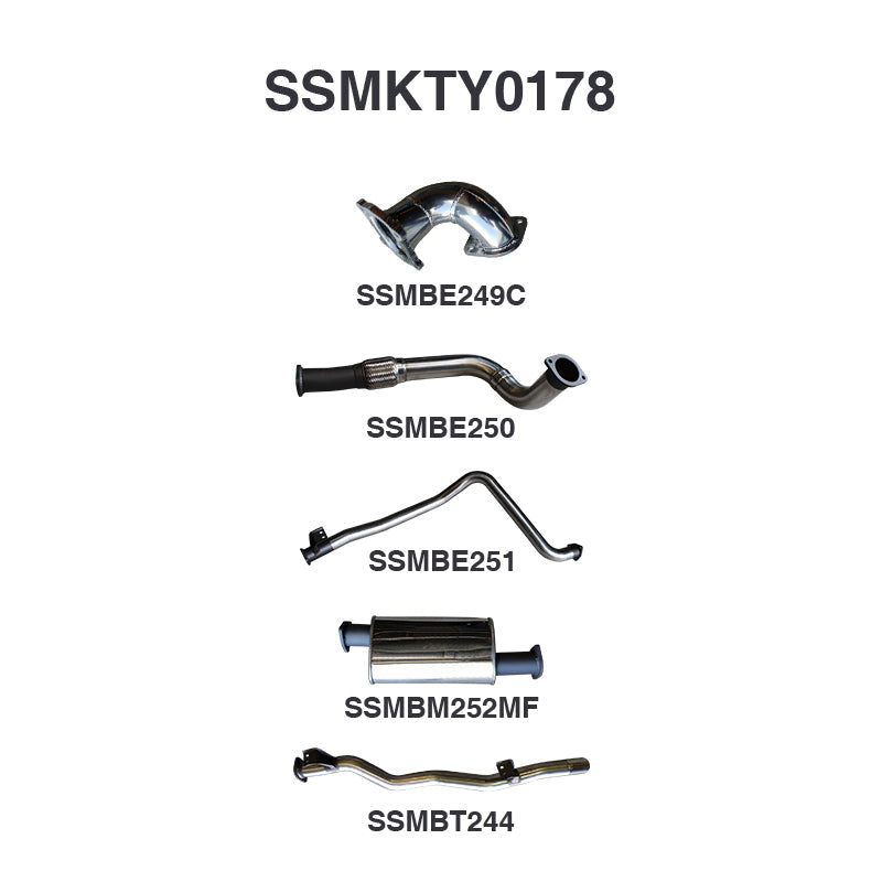 Manta Exhaust System - LandCruiser HZJ79 4.2L 1HZ Diesel Ute - Turbo Applications - SSMKTY0178