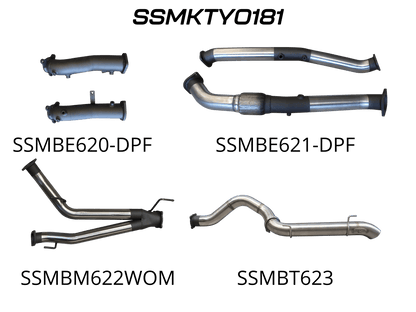 Manta Exhaust System - LandCruiser VDJ200 4.5L V8 Twin Turbo Diesel Wagon (with DPF) Oct 2015-2021