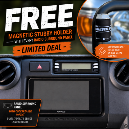 Radio Surround Panel with Codebreaker Mount - Suitable for use with 70 Series Landcruiser 2009-2023 PRE-FACELIFT