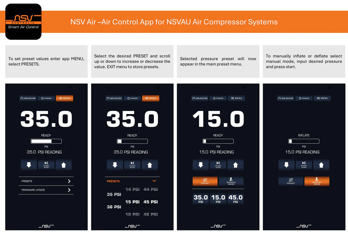 NSV Smart Integrated Compressor System (BLUETOOTH)- Suitable for use with Toyota Landcruiser 76 & 79 Series Dual Cab