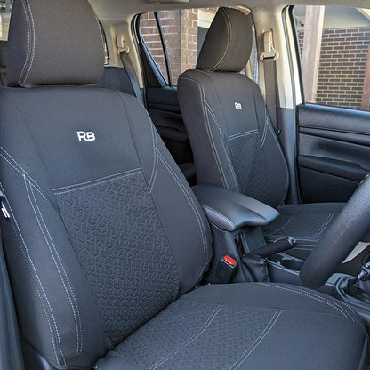 Razorback 4x4 - Toyota Hilux 8th Gen - Workmate - GP6 Premium Neoprene 2x Front Row Seat Covers (Made to Order)