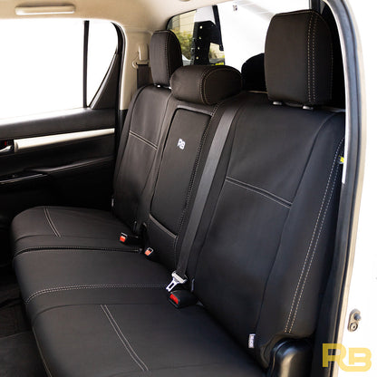 Razorback 4x4 - Toyota Hilux 8th Gen - Dual Cab - GP4 Neoprene Rear Row Seat Covers (In Stock)