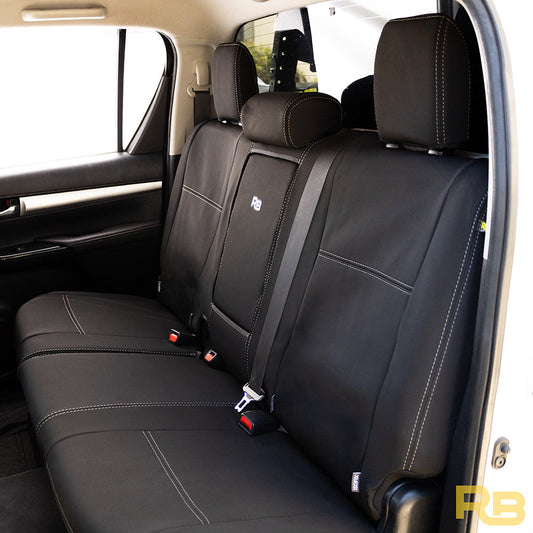 Razorback 4x4 - Toyota Hilux 8th Gen 48V V-Active - Dual Cab - GP4 Neoprene Rear Row Seat Covers (Available)