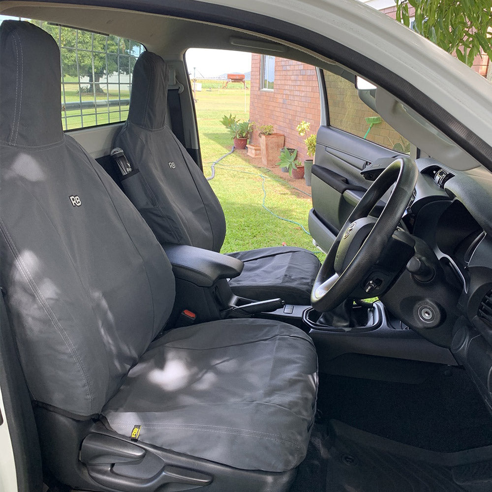 Razorback 4x4 - Toyota Hilux 8th Gen - Single Cab - XP7 Heavy-Duty Canvas 2x Front Seat Covers (Made to Order)